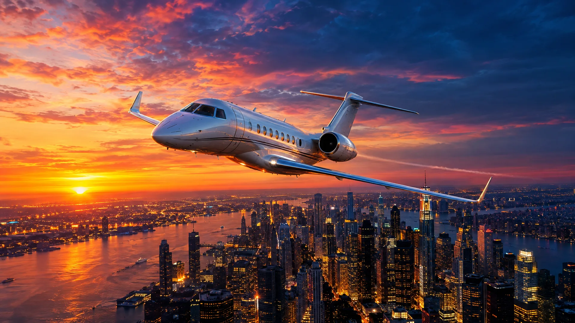 Jet ciudad atardecer de Fly Select