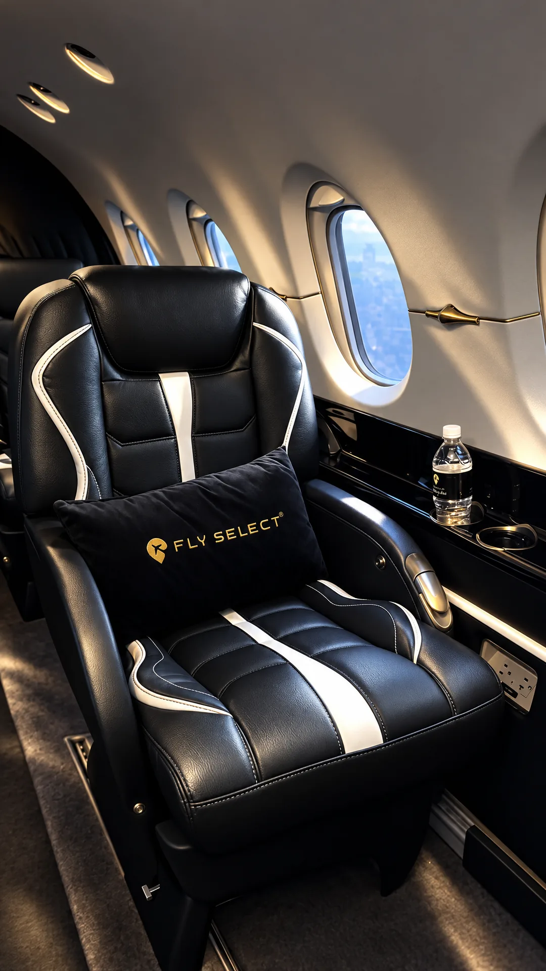 Asiento negro deportivo de Fly Select